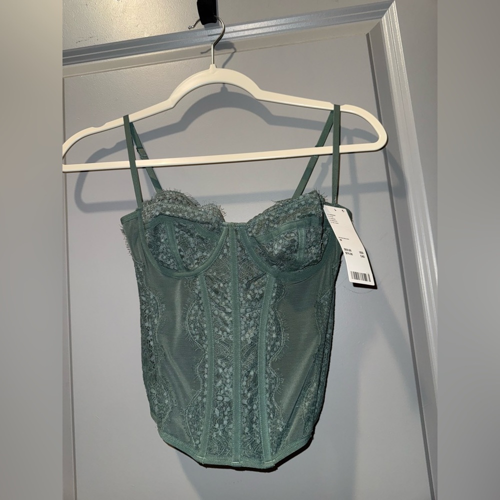 Green Corset Top Urban Outfitters